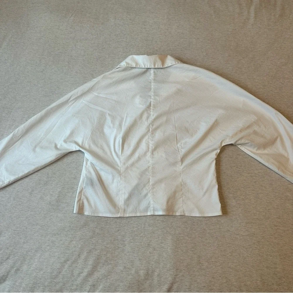 Josephine Chaus White Tie-Front Button-Down Top - Picture 7 of 7